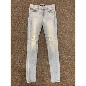 Express Distressed Mid Rise Jeggings